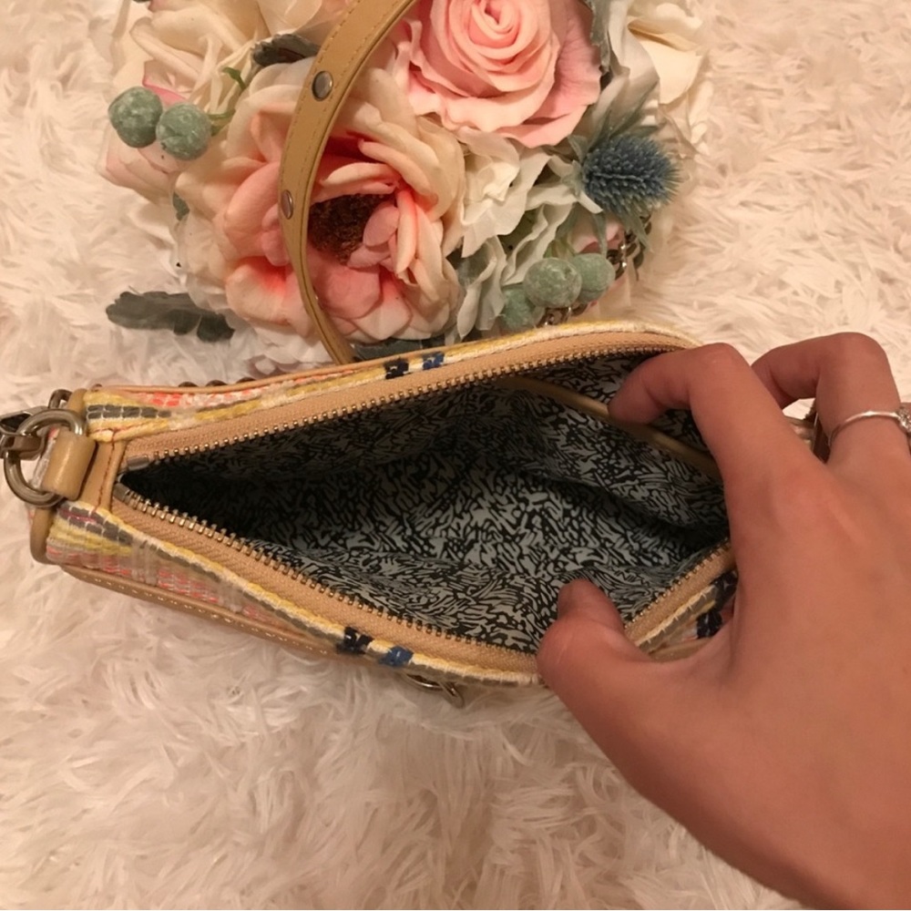 Rebecca minkoff neon pink orange blue tweed chain strap tassel bag - Picture 8 of 8